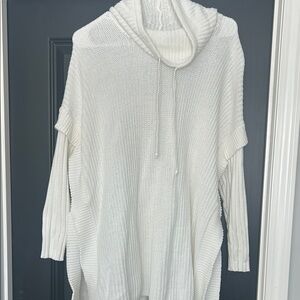 Women's White Hooded Sweater